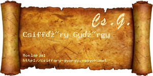 Csiffáry György névjegykártya