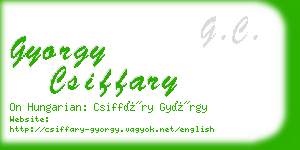 gyorgy csiffary business card